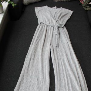 Grey Stripped Jump Suit